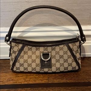 Gucci Abbey Shoulder GG Brown Canvas Hobo Bag